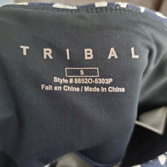 Tribal leggings, navy and white abstract animal print - Picture 2 of 6